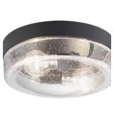Lakelynn Black 2-Light Outdoor Flush Mount