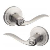 Kwikset Tustin Keyed Entry Lever Satin Nickel