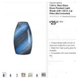Faymart Blue Glass Drum Light Shade