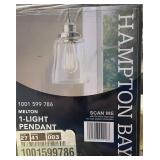 Hampton Bay 1-Light Polished Nickel Pendant