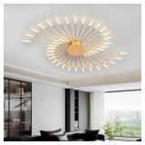 RRDEFSD Gold 42-Light Flower Ceiling Light
