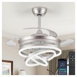 Oiotwo 42 Ret retractable LED Ceiling Fan