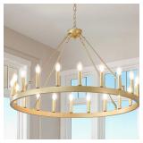 VBKK Gold 40 Wagon Wheel Chandelier