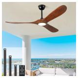 Puoyro 60 Walnut Outdoor Ceiling Fan