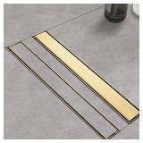 kuaisailsk 24in Brushed Gold Linear Shower Drain