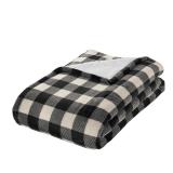Home Dec Coll Black Buffalo Check Sherpa Throw