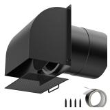 HonGuan 8 Hooded Wall Vent Black
