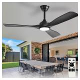 Depuley 52-Inch Black Ceiling Fan wLight