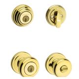 Kwikset Juno KnobDeadbolt Set Polished Brass