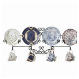 MyGift 4-Set Cup  Saucer Rack Wall Mount