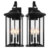 Roravilila Matte Black Outdoor Wall Light 23