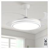 Ronstead 42 Inch White Retractable Ceiling Fan