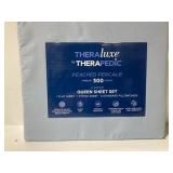 THERAluxe Queen Light Blue Percale Sheet