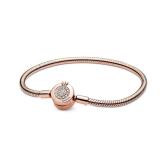PANDORA Sparkling Crown Snake Chain Bracelet 7.5