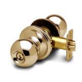 Copper Creek Polished Brass Keyed Door Knob