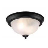 Unbranded 11.25in 2-Light Flush Mount Black