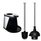 ToiletTree Black Toilet Brush  Plunger Combo