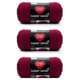 Red Heart Super Saver Burgundy Yarn 3 Pack