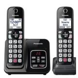 Panasonic Black Cordless Phone 2 Handsets