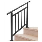 Metty Metal 3-Step Stair Handrail Black
