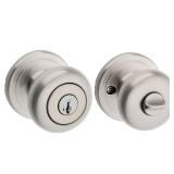 Kwikset Keyed Entry Door Knob Satin Nickel