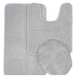 Garland Rug 3 Piece Bath Rug Set 20x34 Silver