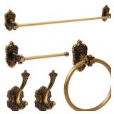 Zonon 5-Piece Antique Brass Bathroom Set