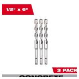 Milwaukee M2 12 x 6 SDS-Plus Drill Bit 3-Pk