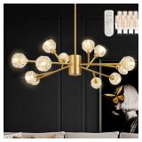 Bagood Gold 12-Light Sputnik Chandelier 35.5in