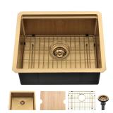 BoomHoze Gold Undermount Bar Sink 21x18in