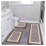 Pauwer 3 Pc Plush Bath Mat Set