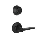 Defiant Matte Black Door Lever Deadbolt Set