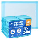 Medline 17x24 Light Absorbency Underpads 100