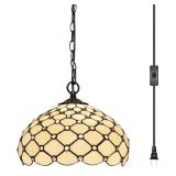 HWDFEI 12 Cream Bead Tiffany Pendant Light
