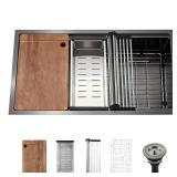 QuietBoy 32 Black Single Bowl Sink