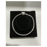 PANDORA Heart Clasp Snake Bracelet 7.5