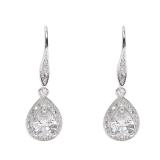Anne Klein CZ Pear Drop Earrings One Size