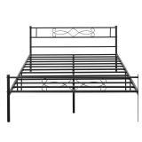 VECELO Black Queen Platform Bed Frame