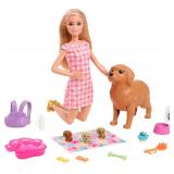 Barbie Doll  Pets Set w 3 Puppies