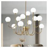 POUNEE 12-Light Gold Chandelier 31D