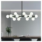 CROSSIO Black 16-Light Linear Chandelier