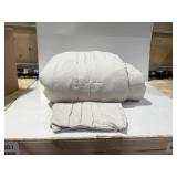 FullQueen White Linen Texture Comforter Set
