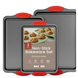 BAKKENMASTER 3 Piece Black Baking Pan Set