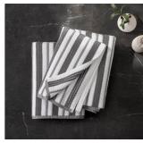 Gray  White Striped Kitchen Towels