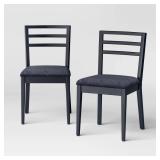 Room Essentials Black Ladder Back Chair 2-pk 33in