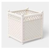 Belham Living White Lattice Cube Planter