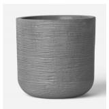 Gray Textured Cylindrical Planter