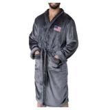 Mens Grey Plush Robe