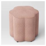 Room Essentials Pink Scalloped Ottoman