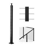 VEVOR 42 SS Black Corner Railing Post
